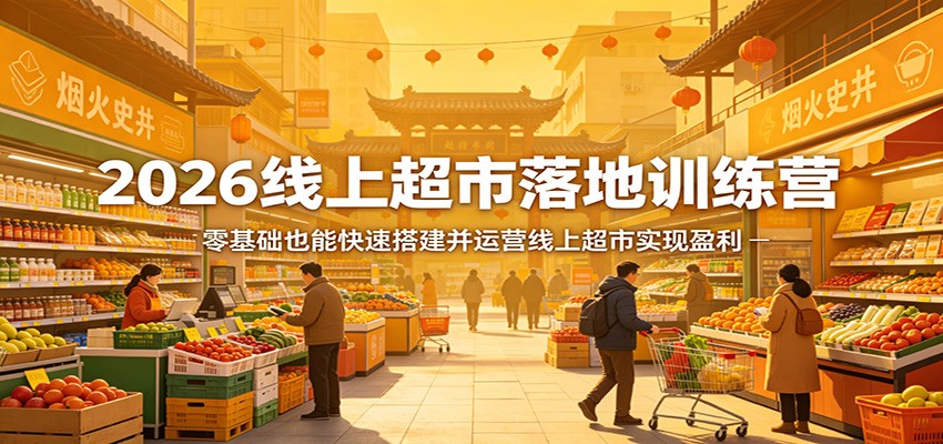 2026线上超市落地训练营，零基础也能快速搭建并运营线上超市实现盈利-点子口袋网