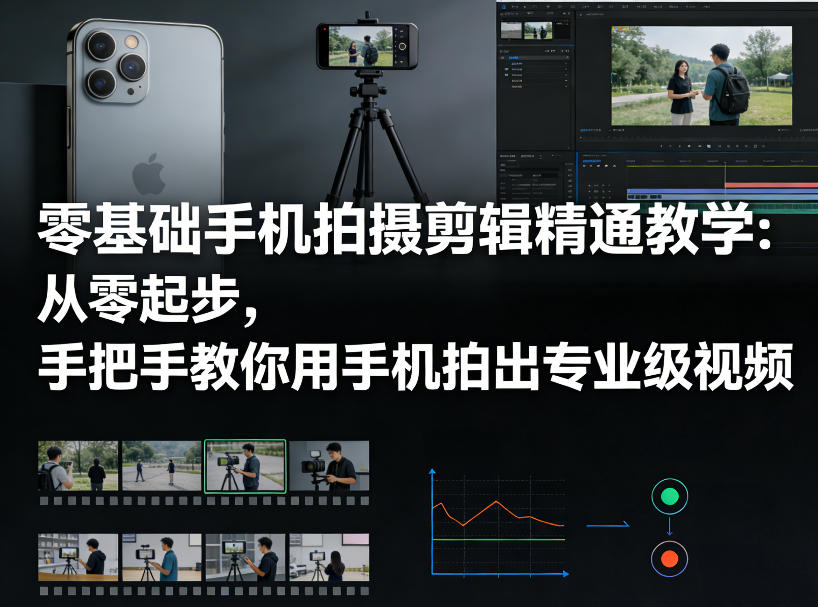 零基础手机拍摄剪辑精通教学：从零起步，手把手教你用手机拍出专业级视频-点子口袋网
