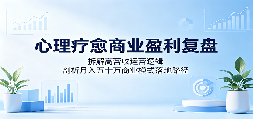 心理疗愈商业盈利复盘：拆解高营收运营逻辑，剖析月入五十万商业模式落地路径-点子口袋网