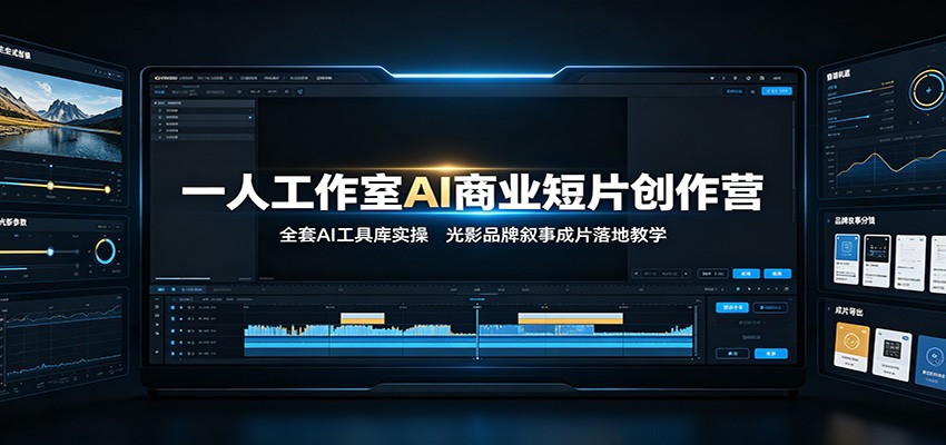 一人工作室AI商业短片创作营：全套AI工具库实操，光影品牌叙事成片落地教学-点子口袋网