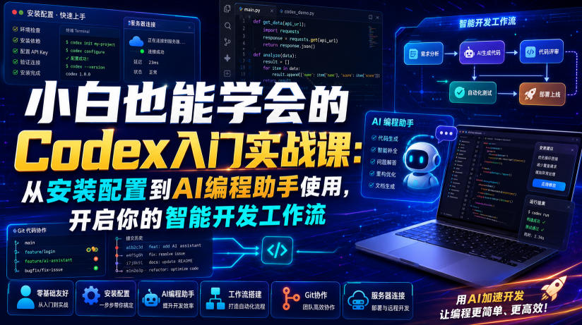 小白也能学会的Codex入门实战课：从安装配置到AI编程助手使用，开启你的智能开发工作流-点子口袋网