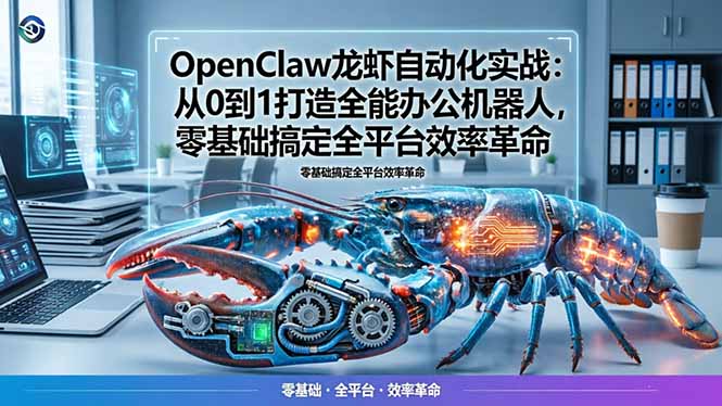 OpenClaw龙虾自动化实战：从0到1打造全能办公机器人，零基础搞定全平台效率革命-点子口袋网