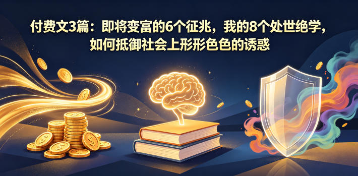 付费文3篇：即将变富的6个征兆，我的8个处世绝学，如何抵御社会上形形色色的诱惑-点子口袋网