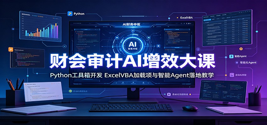 财会审计AI增效大课：Python工具箱开发，ExcelVBA加载项与智能Agent落地教学-点子口袋网