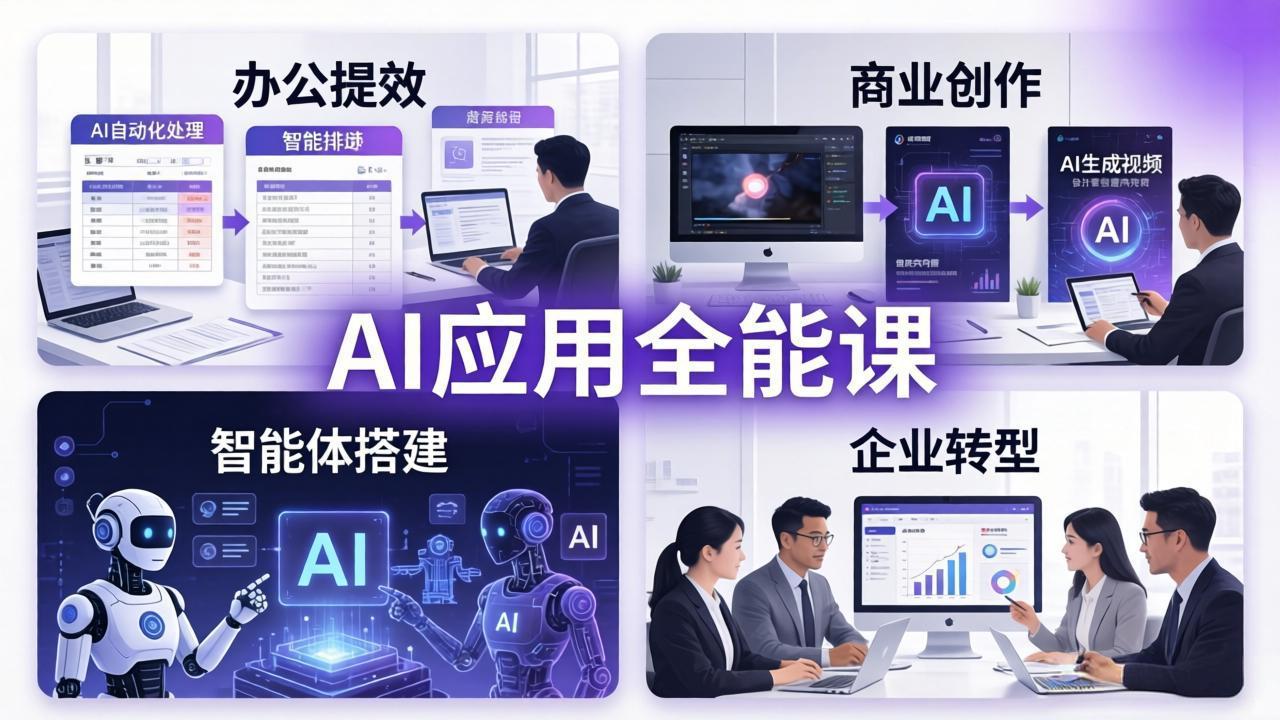 AIGC 应用师全能课-更新：办公提效、商业创作、智能体搭建、企业转型，一站式学会AI应用-点子口袋网