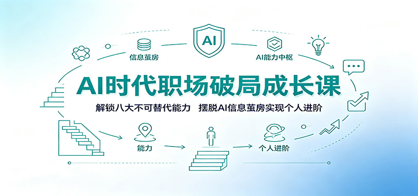AI时代职场破局成长课：解锁八大不可替代能力，摆脱AI信息茧房实现个人进阶-点子口袋网