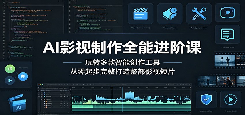 AI影视制作全能进阶课：玩转多款智能创作工具，从零起步完整打造整部影视短片-点子口袋网