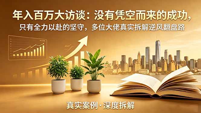 （19099期）年入百万大访谈-更新：没有凭空而来的成功，只有全力以赴的坚守，多位大佬真实拆解逆风翻盘路-点子口袋网