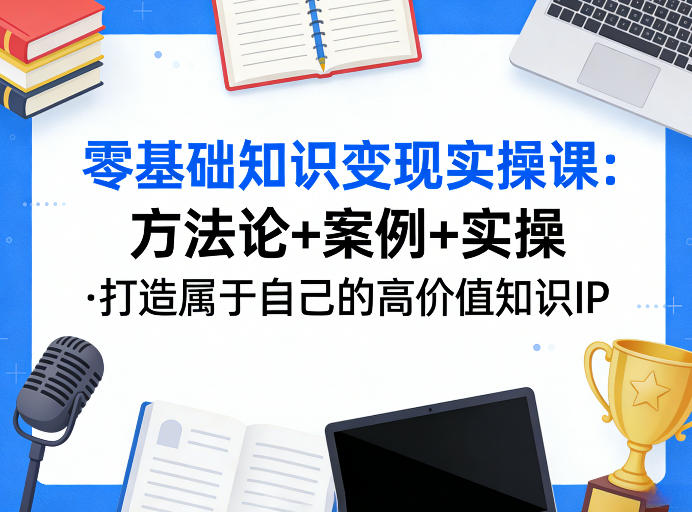 零基础知识变现实操课，方法论+案例+实操，打造属于自己的高价值知识IP-点子口袋网