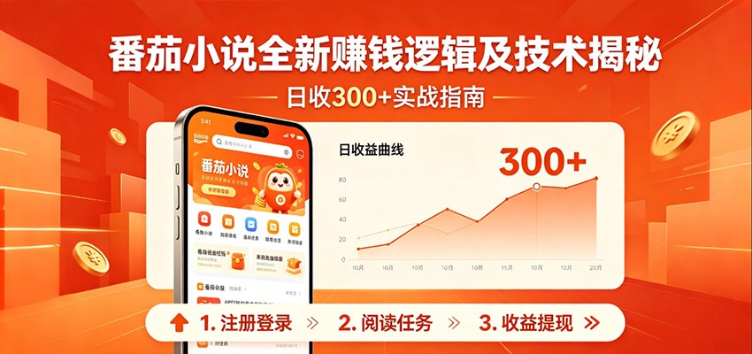 番茄小说全新赚钱逻辑及技术日收300+，小白新书皆可做！无脑赚就行了！-点子口袋网