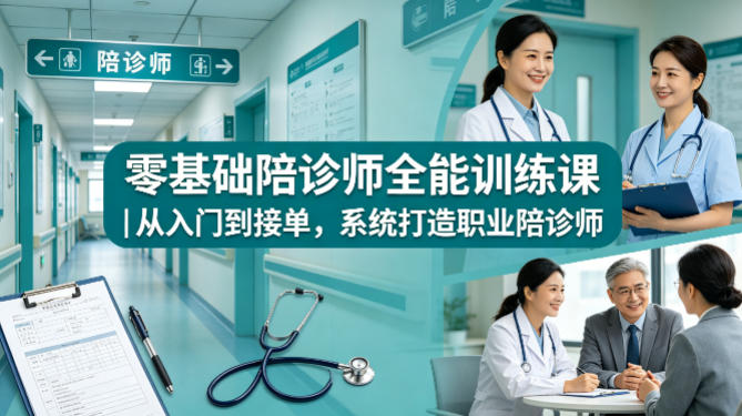 零基础陪诊师全能训练课｜从入门到接单，系统打造职业陪诊师-点子口袋网