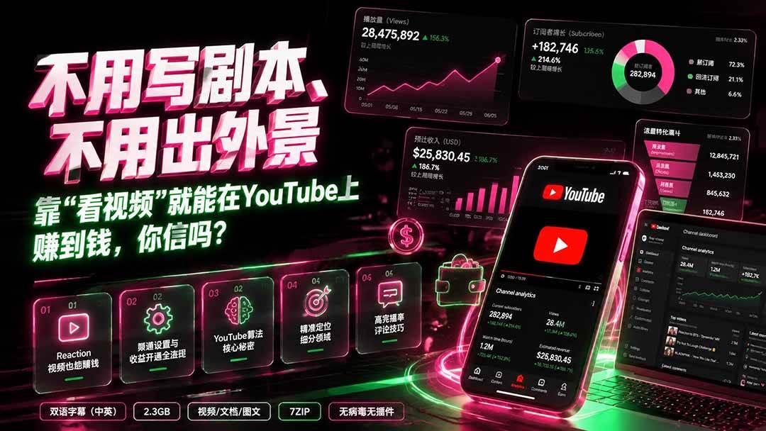 （19646期）不用写剧本、不用出外景——靠”看视频”就能在YouTube上赚到钱，你信吗？【原创双语字幕】-点子口袋网