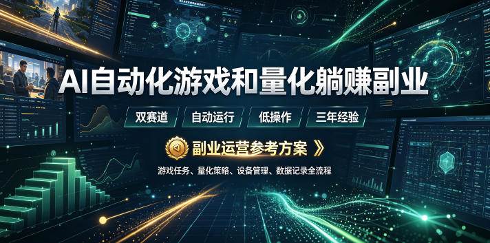 （19388期）AI全自动游戏和量化躺赚副业：日入几百，稳定运行三年的项目！-点子口袋网