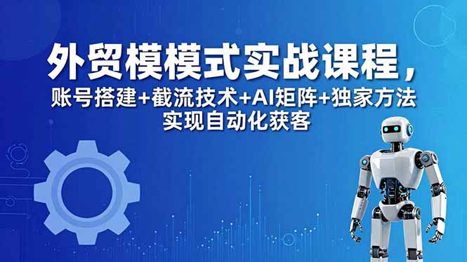 外贸新模式实战课程-更新5月，账号搭建+截流技术+AI矩阵+独家方法实现自动化获客-点子口袋网