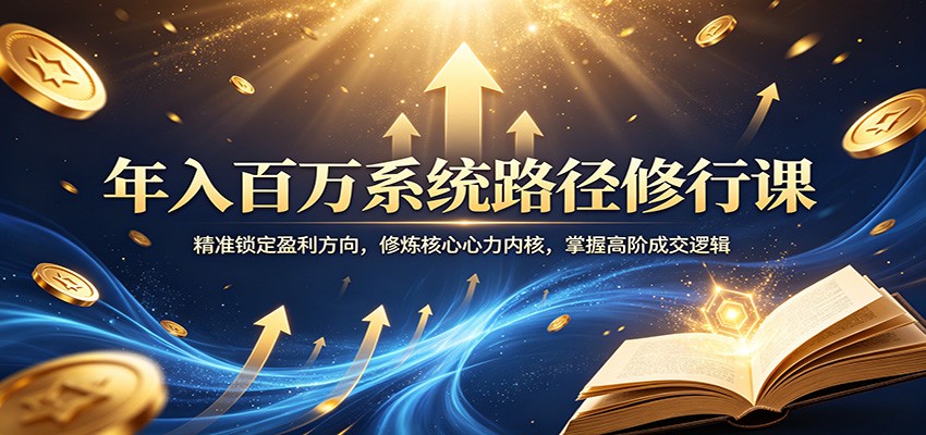 年入百万系统路径修行课：精准锁定盈利方向，修炼核心心力内核，掌握高阶成交逻辑-点子口袋网