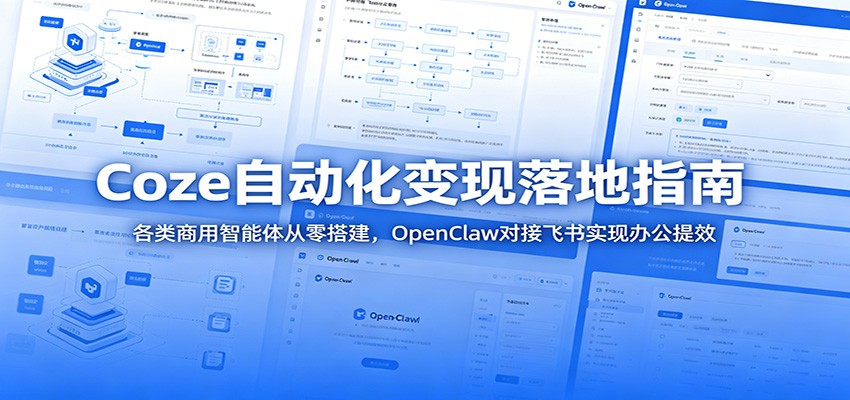 Coze自动化变现落地指南：各类商用智能体从零搭建，OpenClaw对接飞书实现办公提效-点子口袋网