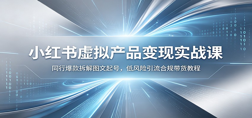 小红书虚拟产品变现实战课：同行爆款拆解图文起号，低风险引流合规带货教程-点子口袋网