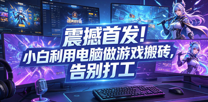 震撼首发！小白利用电脑做游戏搬砖，告别打工【揭秘】-点子口袋网