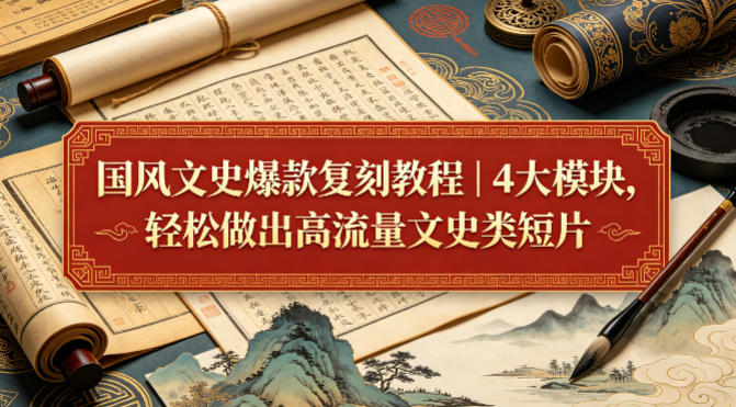 国风文史爆款复刻教程｜4大模块，轻松做出高流量文史类短片-点子口袋网