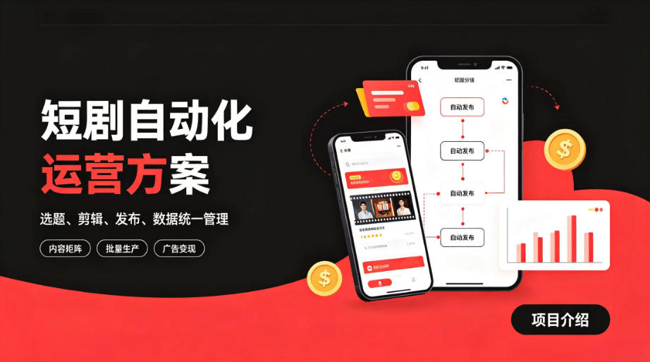 快手全自动短剧矩阵项目｜自动化分发，流量持续变现【揭秘】-点子口袋网