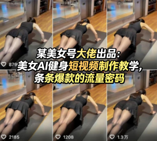 某美女号大佬出品：美女AI健身短视频制作教学，条条爆款的流量密码-点子口袋网