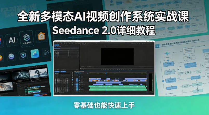 全新多模态AI视频创作系统实战课，Seedance 2.0详细教程，零基础也能快速上手-点子口袋网