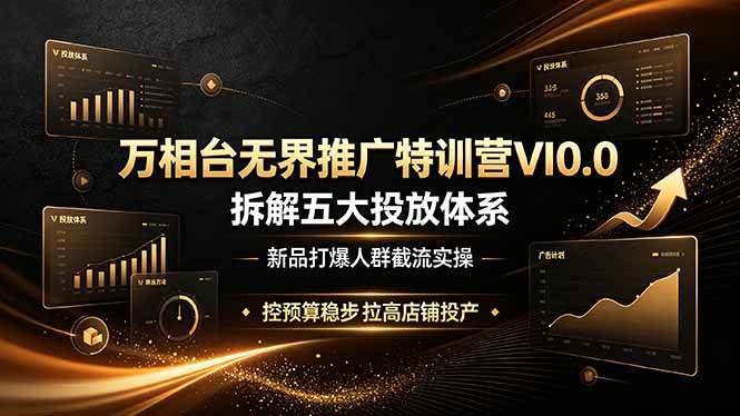 （19184期）万相台无界推广特训营VI0.0，拆解五大投放体系，新品打爆人群截流实操，控预算稳步拉高店铺投产-点子口袋网