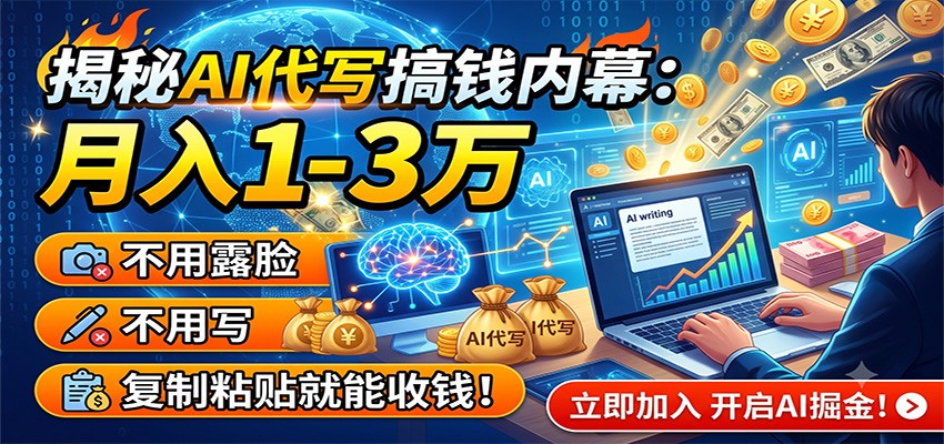 揭秘AI代写搞钱内幕：月入1-3万，不用露脸不用写，复制粘贴就能收钱！-点子口袋网