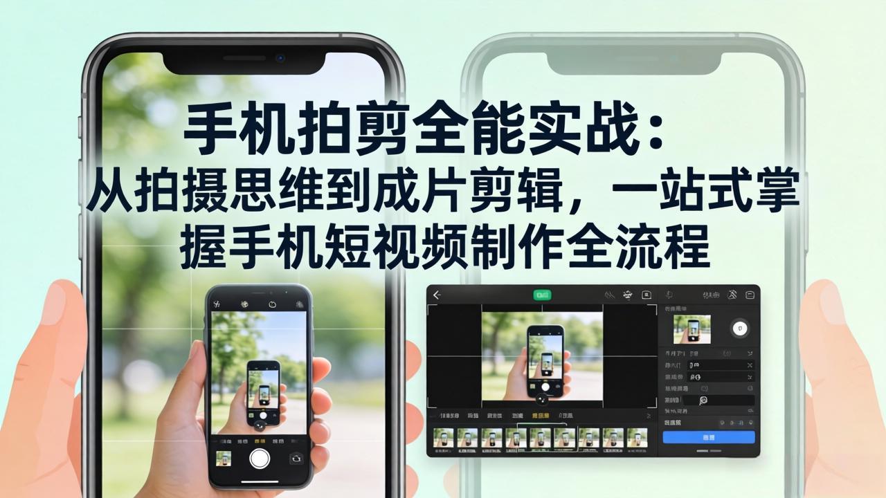 手机拍剪全能实战：从拍摄思维到成片剪辑，一站式掌握手机短视频制作全流程-点子口袋网