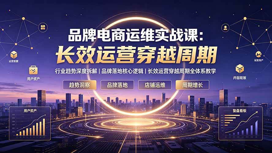 （19340期）品牌电商运维实战课：行业趋势深度拆解｜品牌落地核心逻辑｜长效运营穿越周期全体系教学-点子口袋网