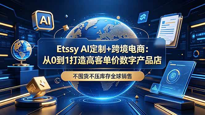 （18974期）Etsy AI定制+跨境电商：从0到1打造高客单价数字产品店，不囤货不压库存全球销售-点子口袋网