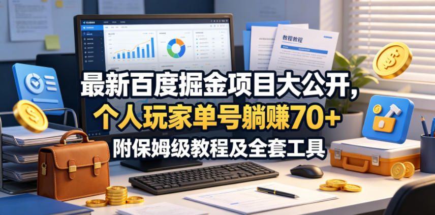 最新百度掘金项目大公开，个人玩家单号躺賺70+，附保姆级教程及全套工具【揭秘】-点子口袋网