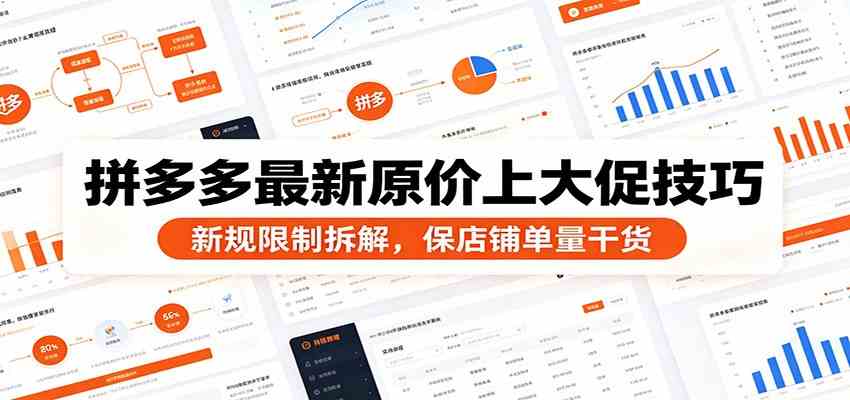 拼多多最新原价上大促技巧：新规限制拆解，保店铺单量干货-点子口袋网