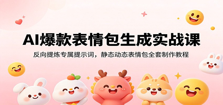 AI爆款表情包生成实战课：反向提炼专属提示词，静态动态表情包全套制作教程-点子口袋网