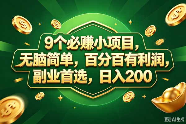 （18950期）9个必赚的小项目，百分百赚元子，无脑简单，副业首选，日入300+-点子口袋网