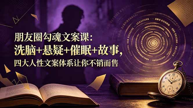 （19054期）朋友圈勾魂文案课：洗脑+悬疑+催眠+故事，四大人性文案体系让你不销而售-点子口袋网