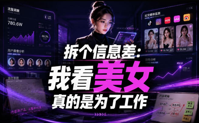 【理直气壮】我给看美女找了一个非常恰当的理由，信息差项目-点子口袋网