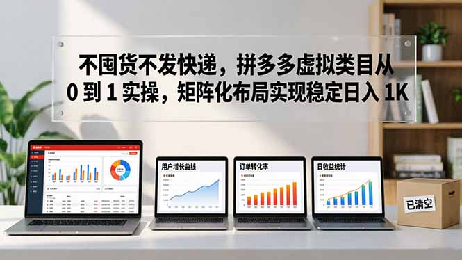 不囤货不发快递，拼多多虚拟类目从 0 到 1 实操，矩阵化布局实现稳定日入 1K-点子口袋网