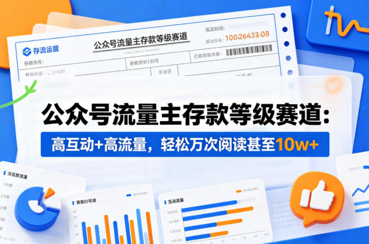 公众号流量主之存款等级赛道，高互动+高流量，轻松达到万次阅读，甚至10w+-点子口袋网