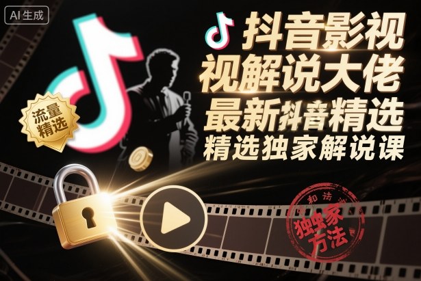 抖音影视解说大佬最新抖音进精选和独家方法，精选独家解说课(更新26年3月)-点子口袋网