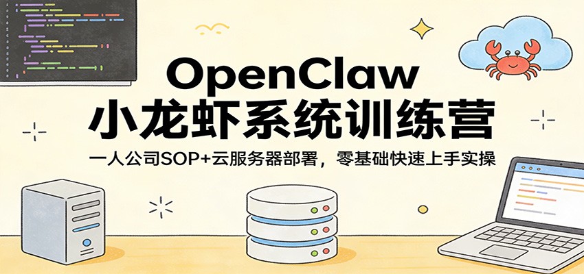 OpenClaw小龙虾系统训练营：一人公司SOP，云服务器部署，零基础快速上手实操-点子口袋网