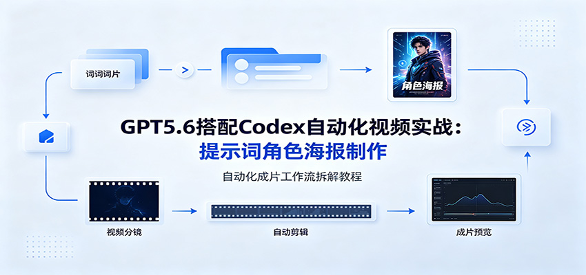 GPT5.6搭配Codex自动化视频实战：提示词角色海报制作，自动化成片工作流拆解教程-点子口袋网