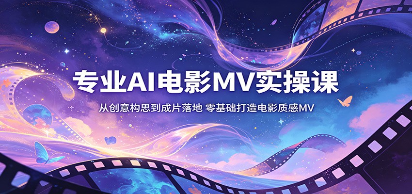 专业AI电影MV实操课：从创意构思到成片落地，零基础打造电影质感MV-点子口袋网