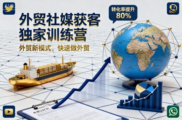 外贸社媒获客独家训练营，外贸新模式，快速做外贸（更新26年07月27日）-点子口袋网