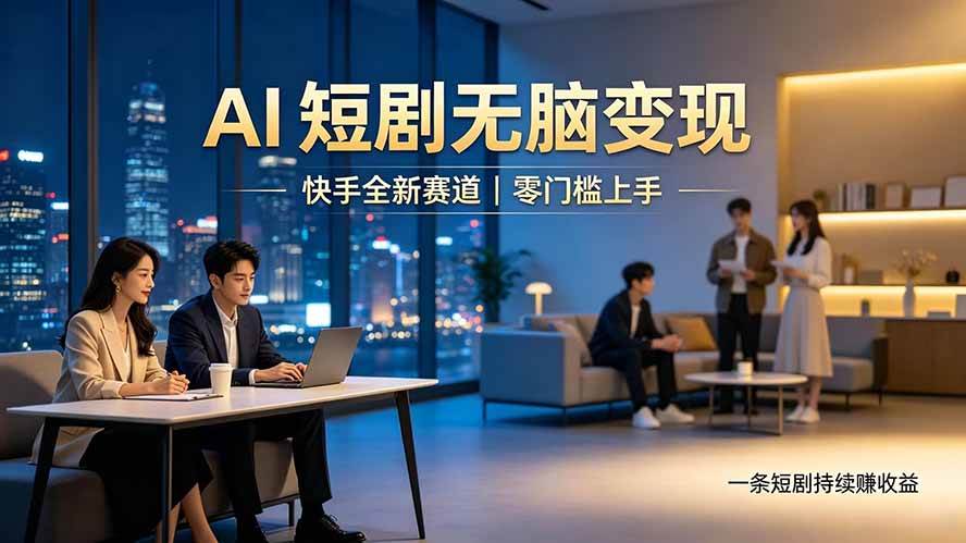 （19577期）别乱找副业了，快手 AI 短剧零门槛长久被动增收-点子口袋网