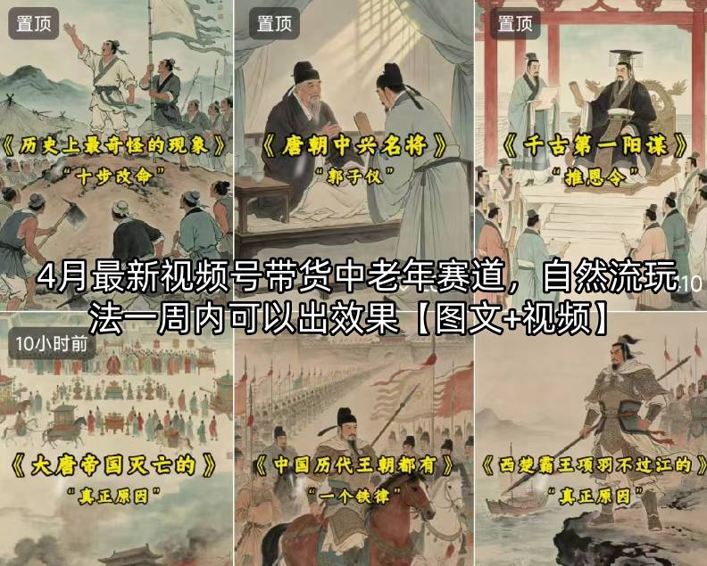 4月最新视频号带货中老年赛道，自然流玩法一周内可以出效果【图文+视频】-点子口袋网