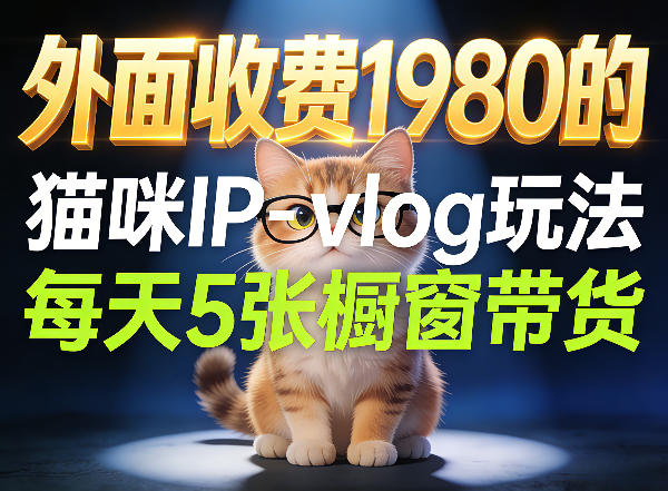 宠物赛道猫咪IP-vlog玩法，26条视频涨粉29W，每天5张橱窗带货拆解-点子口袋网