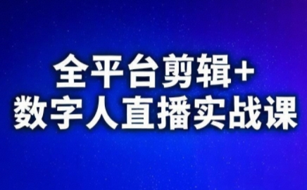 视频号、快手、抖音全平台剪辑+数字人直播实战课(更新2026)​-点子口袋网