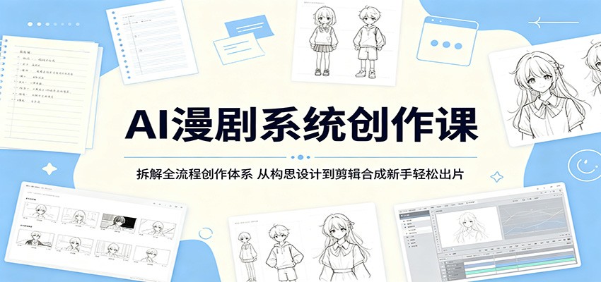 AI漫剧系统创作课：拆解全流程创作体系，从构思设计到剪辑合成新手轻松出片-点子口袋网