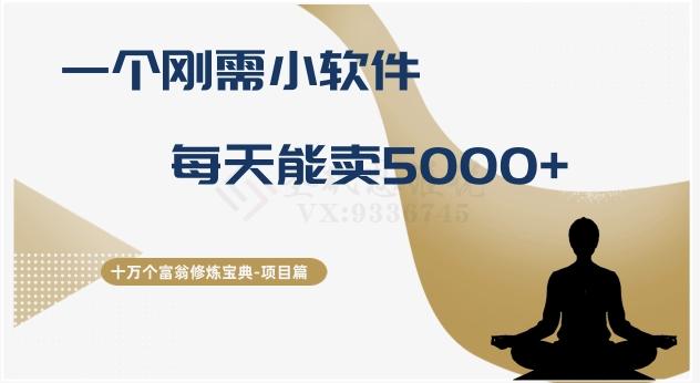 十万个富翁修炼宝典之17.一个刚需小软件，每天能卖5000+-点子口袋网